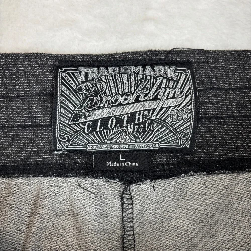Brooklyn Cloth Mens Star Print Joggers Charcoal Grey Sweatpants Size L